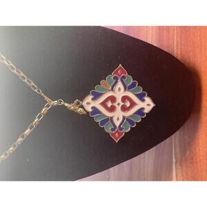 Vintage Vendome Enamel Medallion Necklace